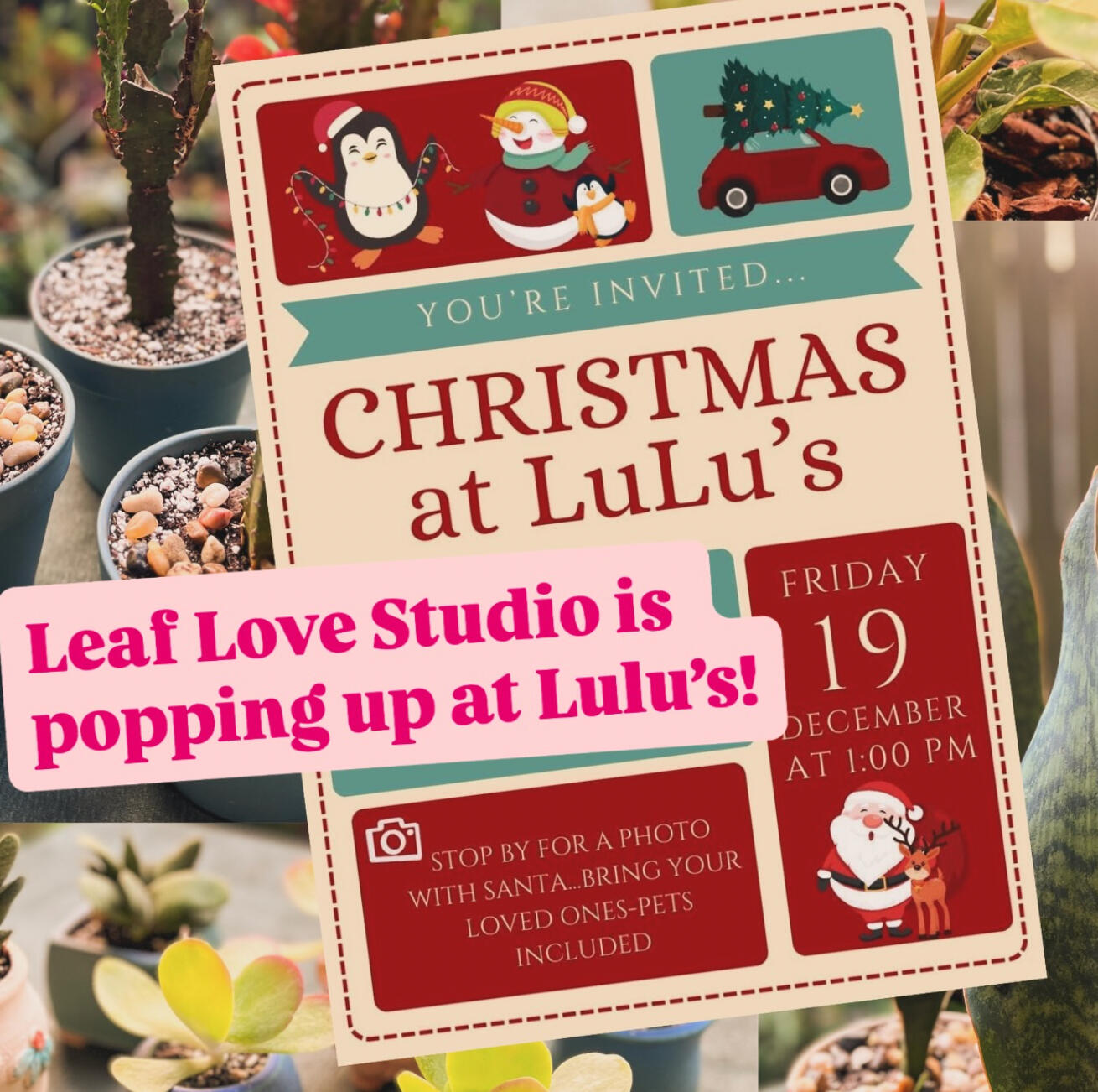 Plant sale! Christmas at Lulu's Christmas event graphic